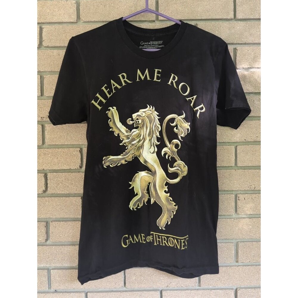 "Hear me Roar!" Game of Thrones Black T-Shirt Size: Small